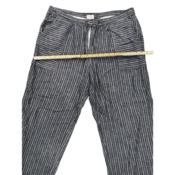 Striped Linen Blend Wide-Leg Pants By Laundry By Shelli Segal Size 12 - Picture 9 of 10